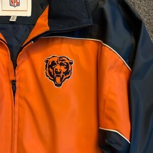 Chicago Bears Large Vinyl zip front jacket.